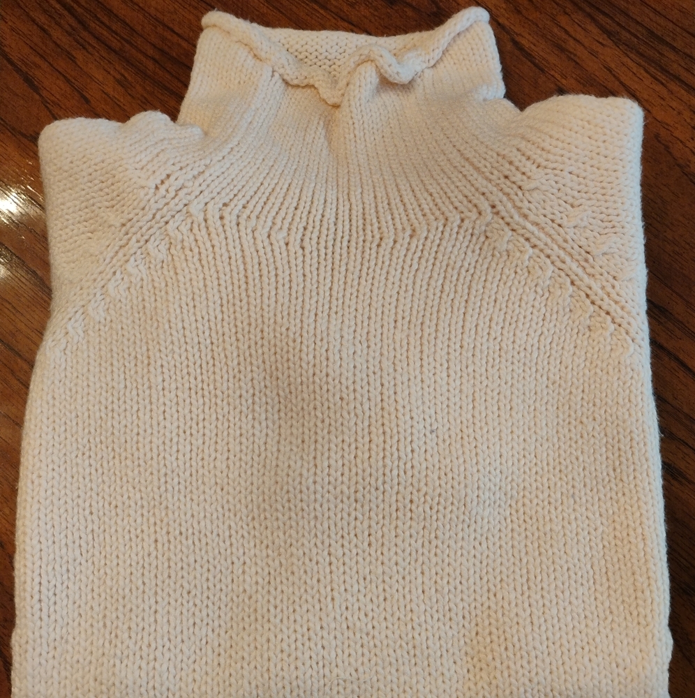 L.L. Bean Women's Cream Turtleneck Sweater